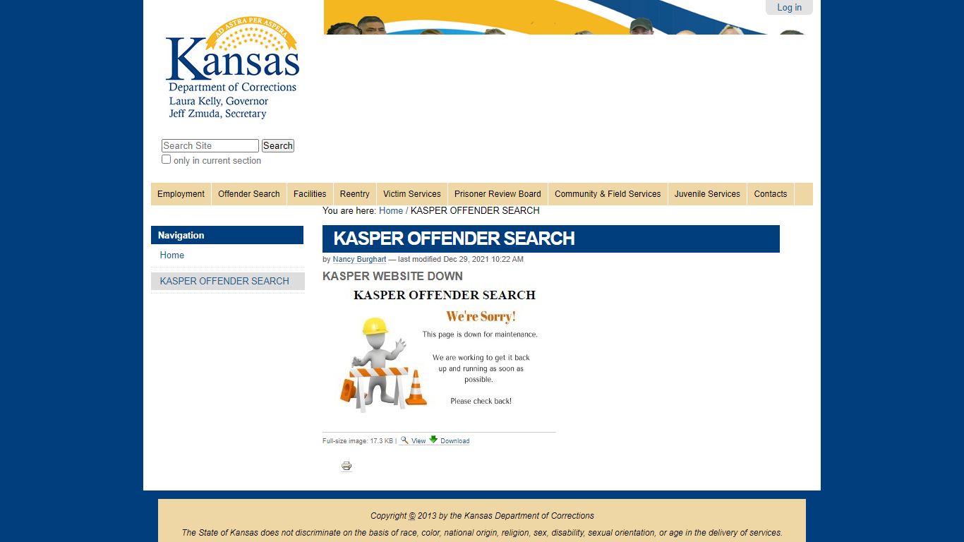KASPER OFFENDER SEARCH - Kansas